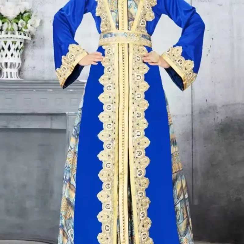 open lace back dress Robe Dress Velour Moroccan Kaftan Partywear Gown – Maxim Creation