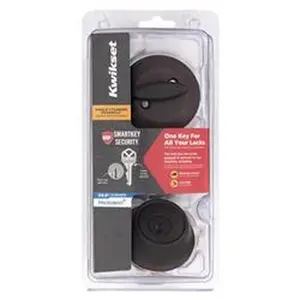 Kwikset 5041096 2.75 in. Smart Key Security Classic Entry Knob & Single Cylinder KW1 Deadbolt, Venetian Bronze