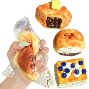 Soft Silicone Sticky Fidget Toy for Anxiety Relief Portable Simulation Bread Squishy Stress Relief Fidget Ornament Toy Rebound High-value Appearance Reusable Squeeze Ball Adhd Desk Decor | Ultra-Soft Hand Feel Perfect Party Favors & Holiday Gifts-MM