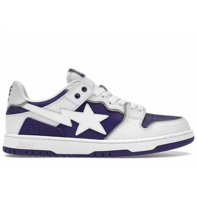BAPE Men's A Bathing Ape Sk8 Sta #1 Ostrich Pack White Purple, from StockX
