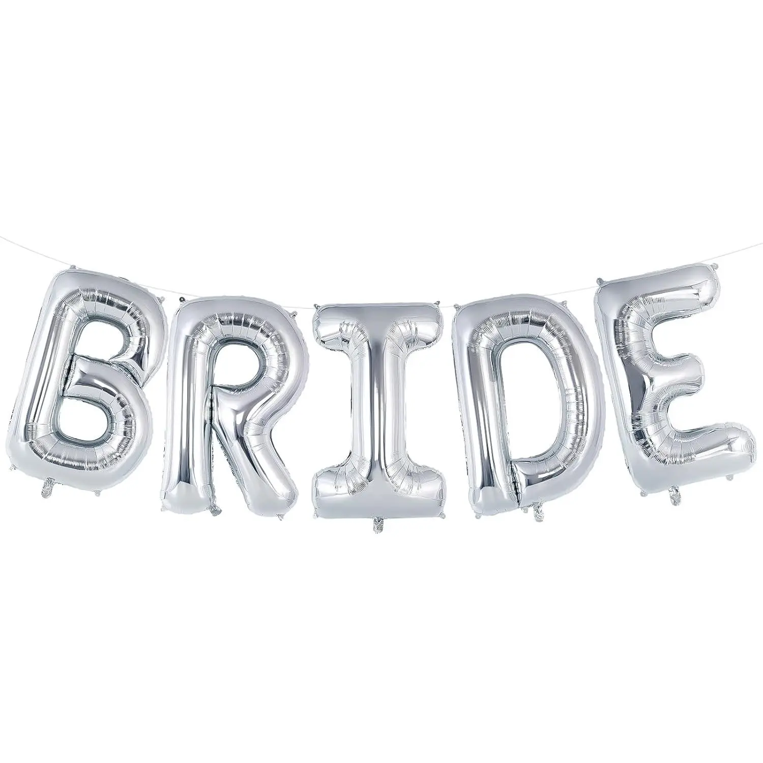 40 Inch Silver Bride Balloons, Giant Bride To Be Balloon, Bride Letter Balloons For Bachelorette Party, Bridal Photo Booth Banner, Wedding Decorations