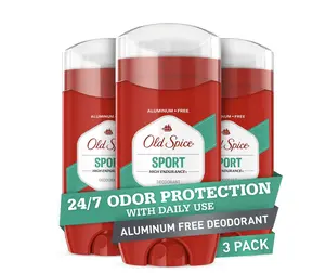 Old Spice Aluminum-Free Deodorant for Men, Pack of 3, High Endurance Sport Scent, 24/7 Odor Protection, 3 oz