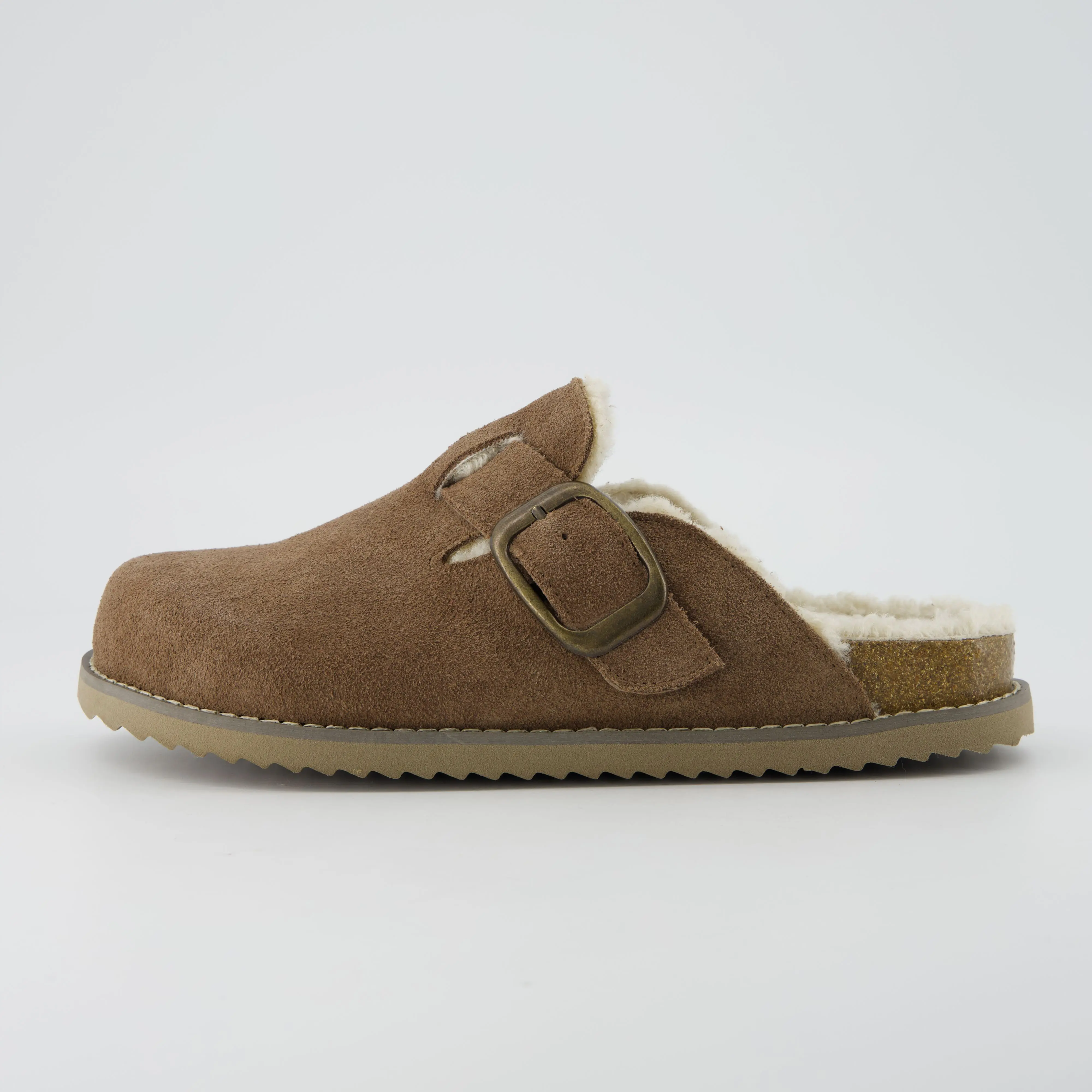 Cushionaire Blain Fur Genuine Suede Clogs For Women | Cozy Slip On Clogs With Detailed Stitching | Classic Genuine Suede Design For Everyday Wear