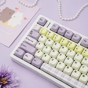 130 Key MOA Profile PBT Taro Keycaps Mechanical Keyboard Keycap 7u Split Space bar Dye Sublimation Custom Keyboard Keycap