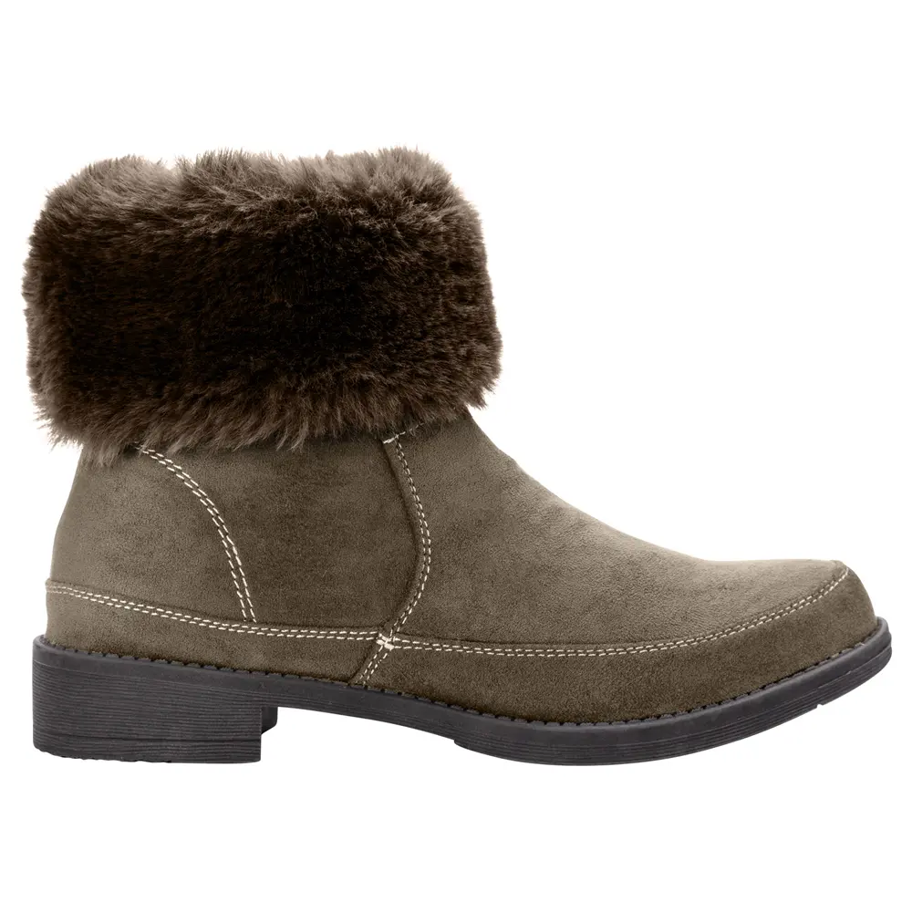 Propet Womens Tabitha Round Toe Zippered Casual Boots Ankle Low Heel 1-2" - Brown