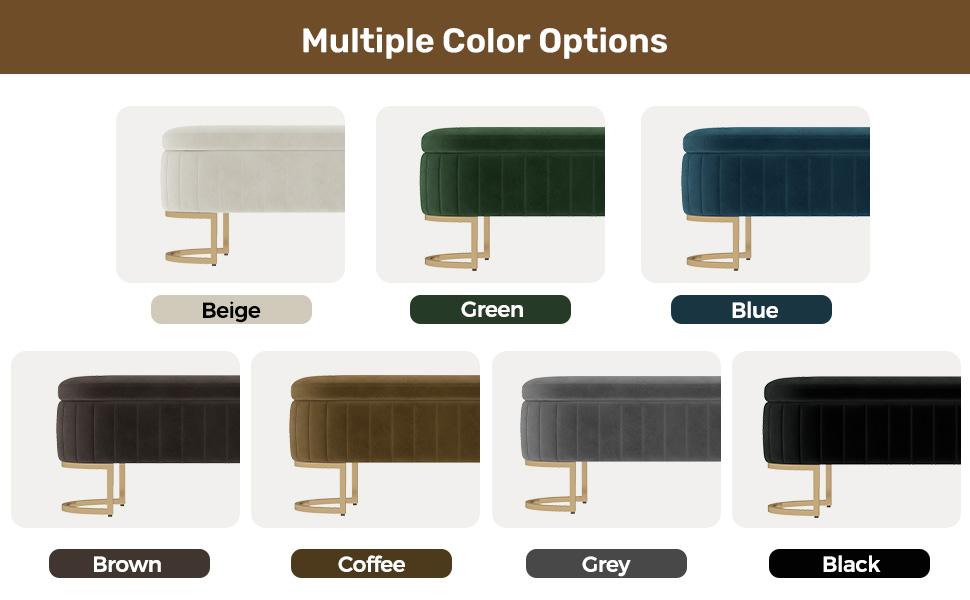 Homeokay 65“ Mid Century Ottoman Storage Bench, Velvet King Size Upholstered Tufted Bed End Bench with Storage for Bedroom Living Room Entryway