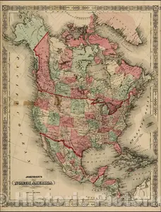 North America - Massive Idaho Territory, 1863 | Historical Map Print