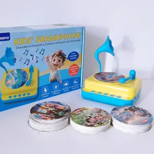 Kids Retro Gramophone with 100 Learning Cards |   Songs, Stories & Encyclopedia |   Portable Early Education Toy for Toddlers