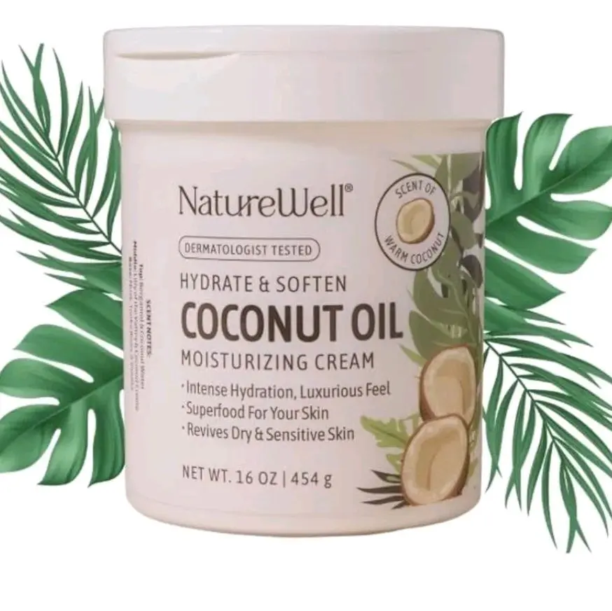 NATURE WELL Hydrate & Soften Coconut Oil Moisturizing Cream for Face, Body, & Hands, 16.oz