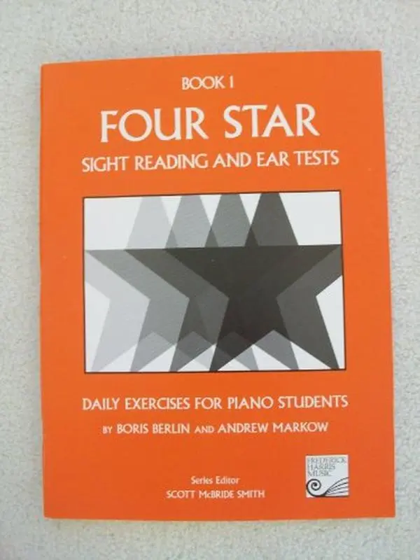USED Book - Four Star Sight Reading and Ear Tests: Daily Exercises for Piano Students, Book 1 by Boris Berlin (Paperback) - english
