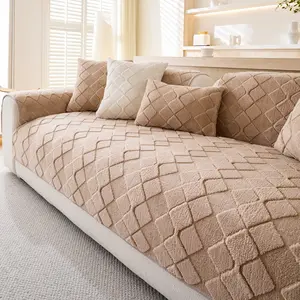 Soft Cotton Velvet Sofa Cushion, All-Season Use, Anti-Cat Scratch, Hand Washable, Non-Slip Cover, Washable Sofa Slipcover