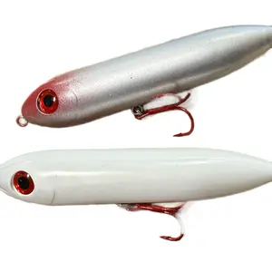 Silver Fishing Lure with Red Eyes and Strong Hooks for Enhanced Catch Rate
