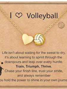 Cute Softball Soccer Volleyball Basketball Football Necklace for Girls Women, Sports Pendant Jewelry, Athlete & Team Gift, Game Day Accessory