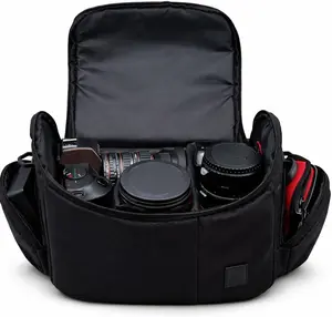 Large Padded Camera Bag with Shoulder Strap – DSLR & Mirrorless Camera Carrying Bag, Lightweight Protective Crossbody Camera Bag