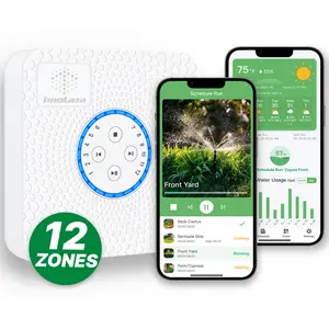 ImoLaza ET Master 4th Gen Smart Sprinkler Controller: Upgraded 12-Zone WiFi Irrigation Controller with Automated Watering, App Control, Smart Weather Skips and Fault Alerts