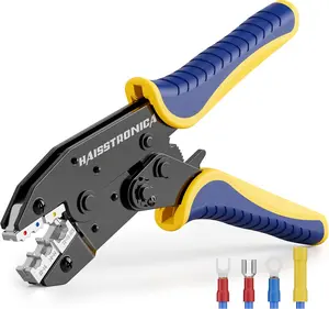 Crimping Tool for Insulated Electrical Wire Connectors-AWG 22-10 Ratchet Crimper Tools-