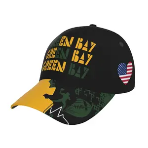 Green Bay Baseball Cap for Unisex Retro Color Block Hat Adjustable Snapback Moisture-Wicking - City Pride Gift for Fans (Twill Fabric)