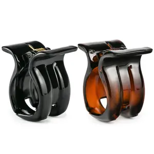 Parcelona French Small Hair Claw 1.75" Cellulose Acetate Strong Grip Jaw Clip