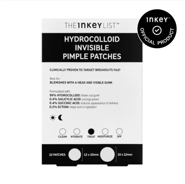The INKEY List Hydrocolloid Invisible Pimple Patches - Acne Treatment with Salicylic Acid
