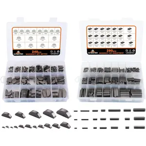530pcs Metric Woodruff Key Assortment Kit with 37 Sizes, 240pcs Woodruff Half Moon Key 290pcs Stainless Steel Round Ended Feather Key for Mechanical Industry Fasteners Crankshaft