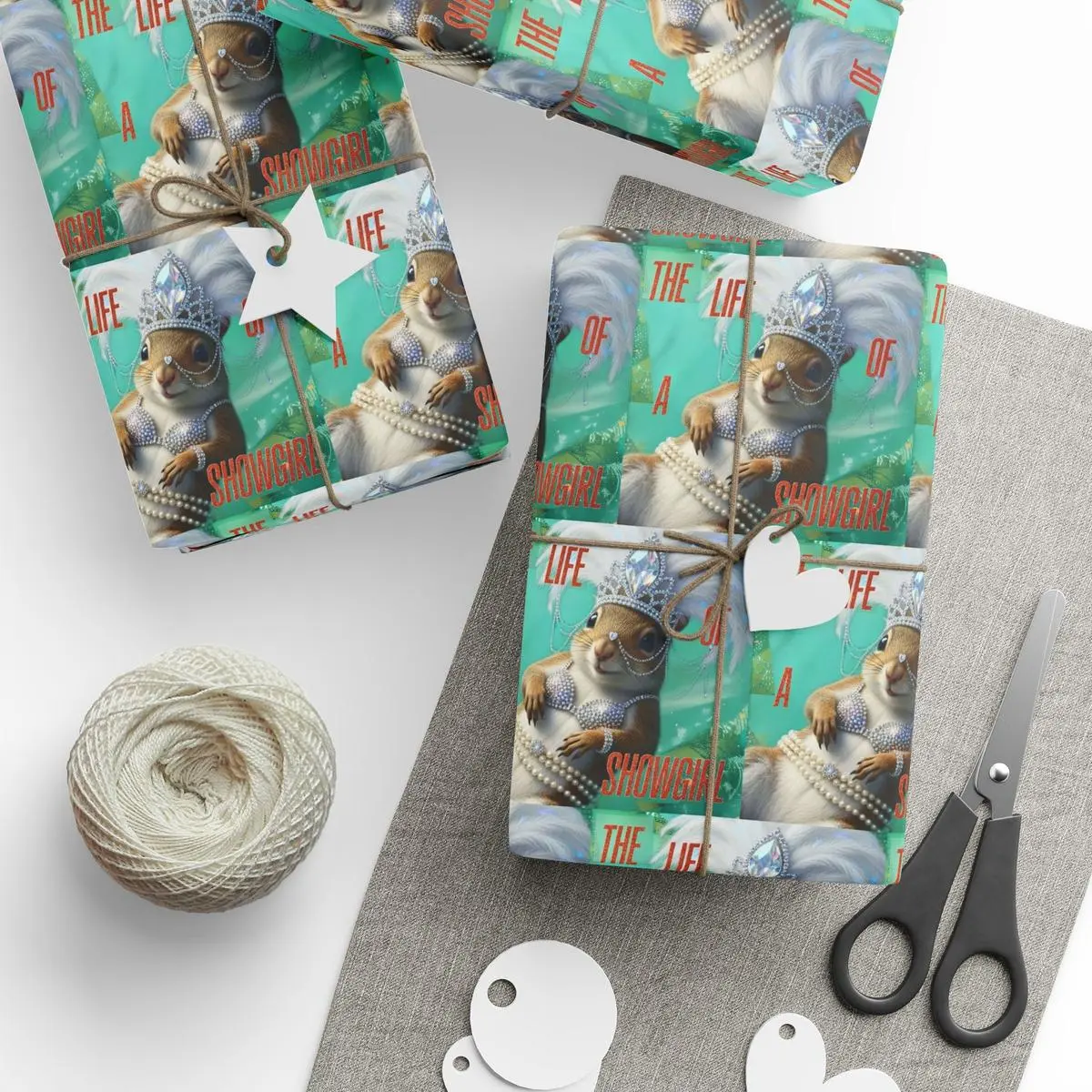 Squirrel Wrapping Paper, Festival Holiday Gift Wrap, Funny Meme Christmas Music Album Cover Wrapping, Xmas Gift Wrap Paper for Fan Family Friends, Wrapping Paper trend
