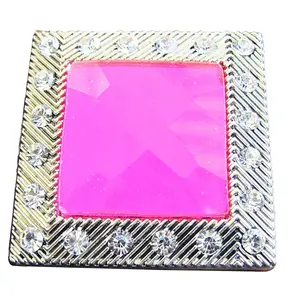 HILASON Western Screw Back Concho Light Fuschia Square Crystals Bling| Belt | Slotted Conchos