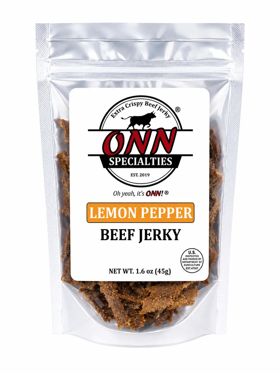 Lemon Pepper Beef Jerky, High Protein Dried Snack, Black Pepper-Infused, Sweet and Salty Flavor, Bright Citrusy Taste, Suitable for All Ages