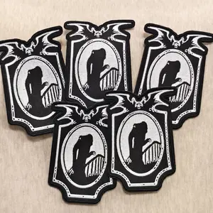 5pcs Vampire Silhouette Embroidered Patches #Summervibes, Unique Gothic & Retro Punk Style Decor for Clothing and Dressmaking Fabrics Accessories