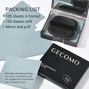Portable Oil-absorbing Paper, 200pcs/box Compact Facial Oil-absorbing Pads with MirrorFacial Oil-absorbing Pads, Skincare SuppliesBirthday Gifts, Christmas Gift