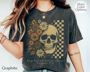 Funny Christian Skeleton Shirt, Comfort Colors Dry Bones Ezekiel 37 Tee, Bible Verse Halloween Shirt, Faith Based Fall Religious