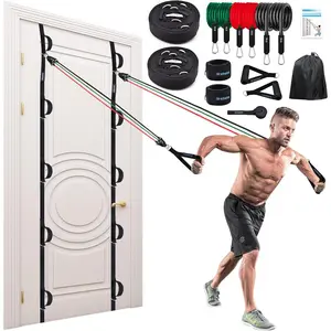Door Anchor Strap for Resistance Bands Exercises, Multi Point Anchor Gym Attachment for Home Fitness, Portable Door Band Resistance Workout Equipment, Easy to Install, Punch-Free