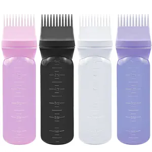 4 PCS Root Comb Applicator Bottle,Hair Oil Applicator Bottle for Hair,Oil Comb Applicator Hair Bottle Applicator for Hair Dye Shampoos Hair Salons.6oz
