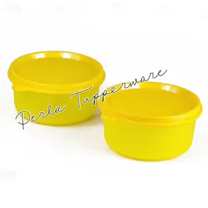 Airtight Meal Prep Containers Set of 2, 400 ml (13.6 fl oz) Yellow Home Kitchen Supplies, Ideal for Fruits and Veggies