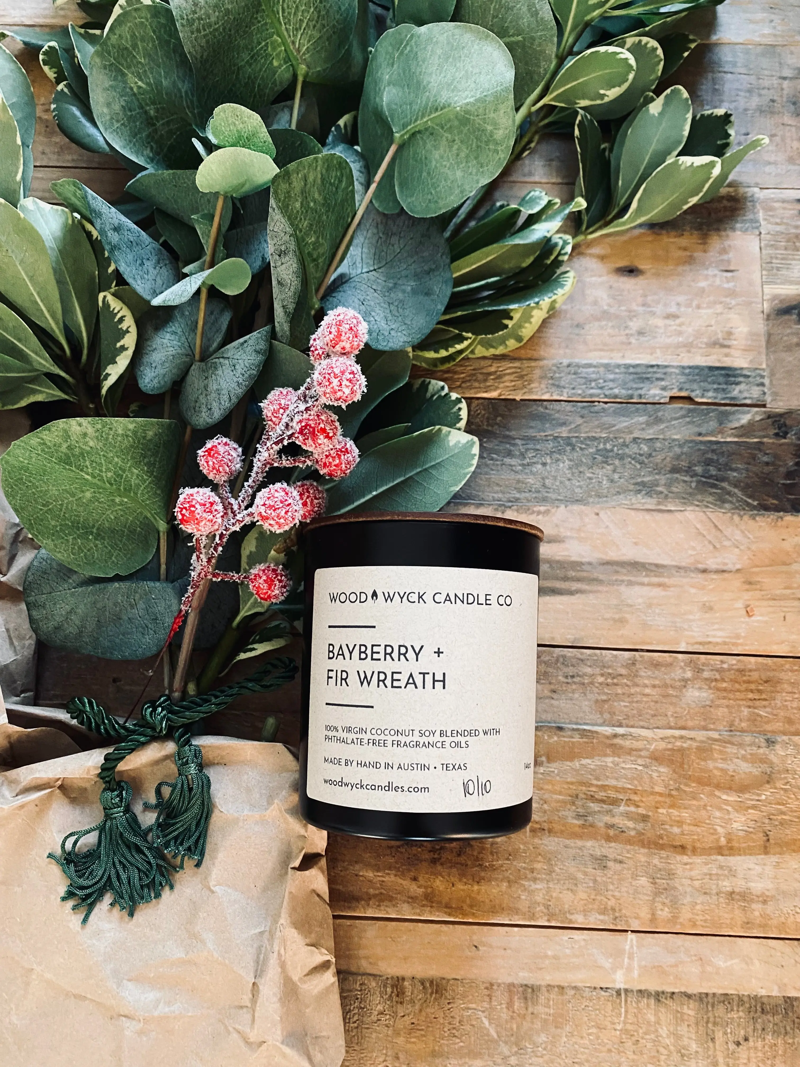Bayberry + Fir Wreath Wood Wick Candle
