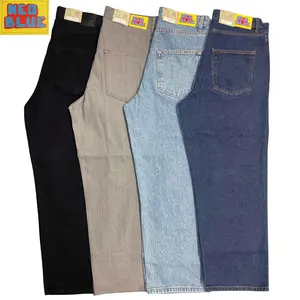Neo Blue Wide Leg Baggy Jeans Loose Fit Y2K Denim Pants Streetwear