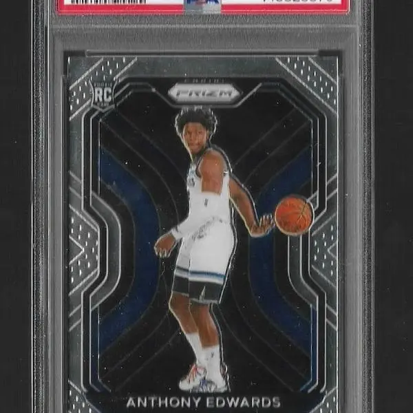 Anthony Edwards 2020 Panini Prism Base Rookie Card, PSA 7 Graded
