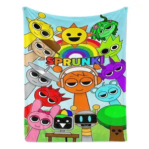 Sprunki Blanket Soft Funny Throw Blanket Cozy Lightweight Plush Portable Cover Blanket For Sofa,Warm Gift For Birthday,Christmas,Multiple Blanket