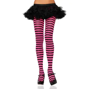 Jada Striped Women's Tights Black Pink