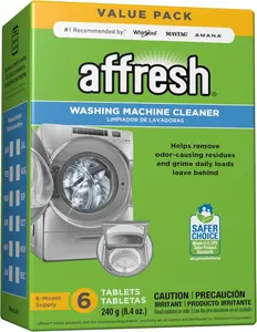 Affresh Washing Machine Cleaner Tablets - Cleans Front & Top Load Washers Including HE - 6 Tablets - 240g Value Pack