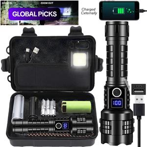 rechargeable flashlight, 1 set 5 speed mode led high lumen flashlight, super bright flashlight with holster, powerful handheld flashlight for emergency camping hiking