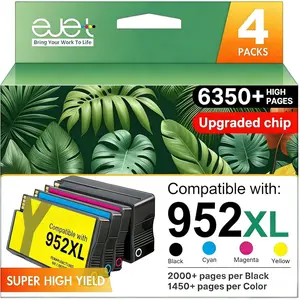 952XL Ink Cartridges Combo Pack Replacement for  952XL 952 XL 952XL Ink 4 Pack Works with  Offic Pro 8710 8720 8210 7740 7720 8715 8703 Offic 8702 Printer, Black Cyan Magenta Yellow