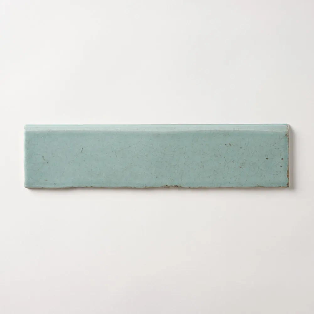 San Fran Aqua Crackled 3x12 Bullnose Ceramic Tile Glossy