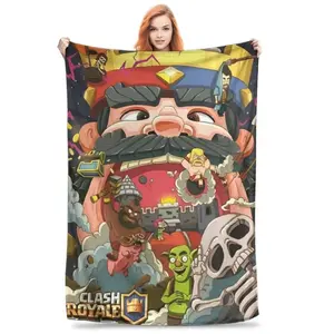 Clash Royale Game Blanket Quality Warm  Throw Blanket Winter Child Couch Bed Fashion Bedspread Perfect Gift for Friends Family Halloween Blanket Verse  A multi-functional and beautiful blanket suitable for decoration, use and as a gift.