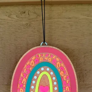Scented Rainbow Cheetah Print Car Freshie