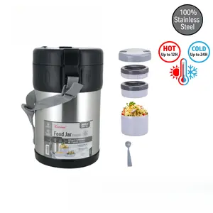 68oz Giant Vacuum Food Flask – Keep Meals Hot All Day! Stainless Steel Multi-Layer Bento Box