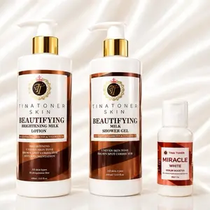 TINA TONER Hydrating Vitamin C & Collagen Body Care Set – Moisturizer, Shower Gel & Serum