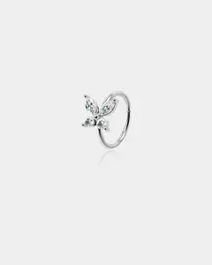 18G CZ Butterfly Segment Nose Ring
