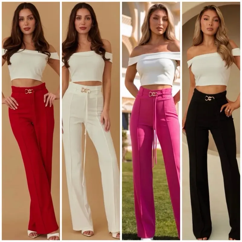 Romina Pants, Women's High-Waisted Casual Trousers for Daily Wear