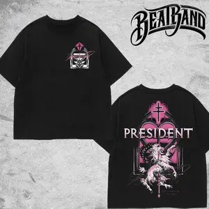 BeatBand - President Band T-Shirt Collection, Gothic Cross Graphic Tee, Retro Deathcore Style Shirt, Dark Religious Metal Inspired Shirts, Vintage Heavy Cotton Band Tee, Gift for Metal Music Lovers, Alternative Merch for Men & Women