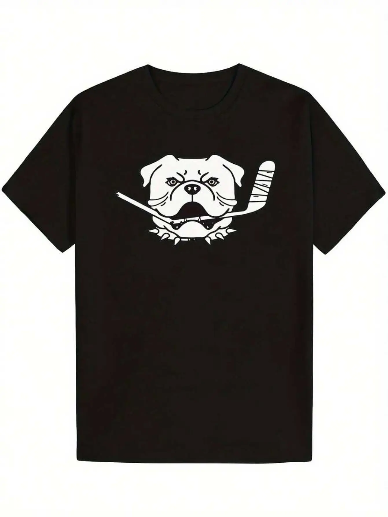 Casual Style, Men's Shoresy Sudbury Bulldos T-Shirt, Soft And Comfortable, Black with Hockey-Playin Bulldo Graphic, Heavy One Sided Printed Crewneck Short-Sleeve T-Shirt, Independence Ay Casual Attire, Short Sleeved Shirt, Essenti